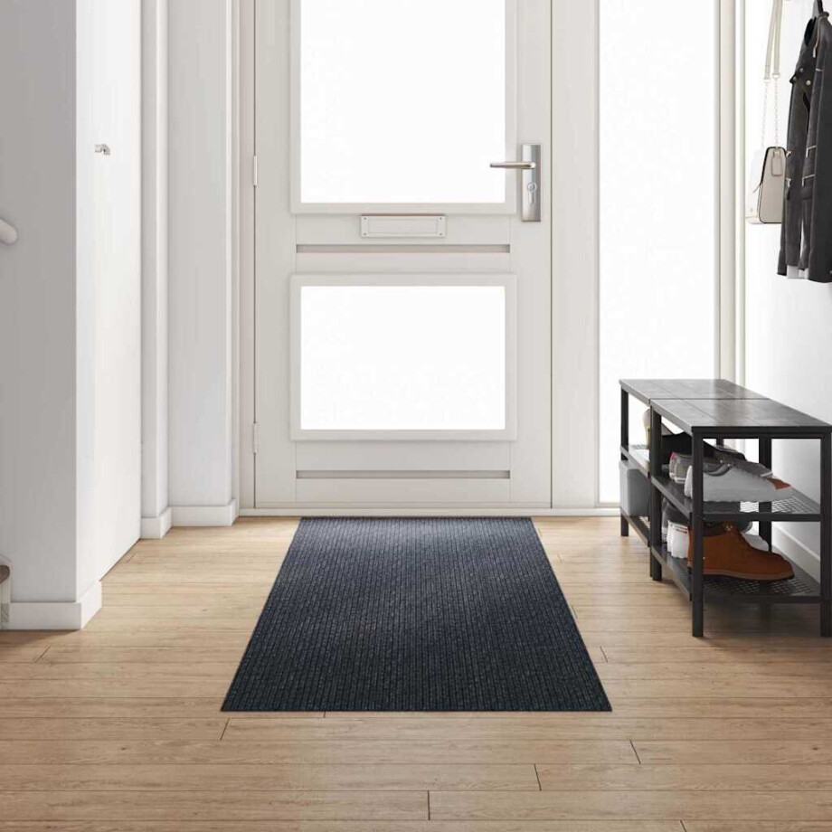 vidaXL Tapijt Loper Antraciet 80 x 300 cm Stof vidaXL Tapijt Loper Antraciet 80 x 300 cm Stof afbeelding 1