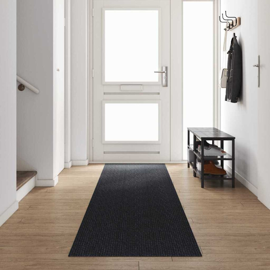 vidaXL Tapijt Loper Antraciet 80 x 500 cm Stof vidaXL Tapijt Loper Antraciet 80 x 500 cm Stof afbeelding 1