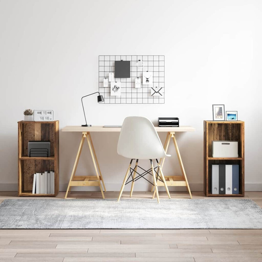 vidaXL Tv-meubelset 2 pcs Oud Hout 37 x 35 x 72 cm Bewerkt hout afbeelding 1