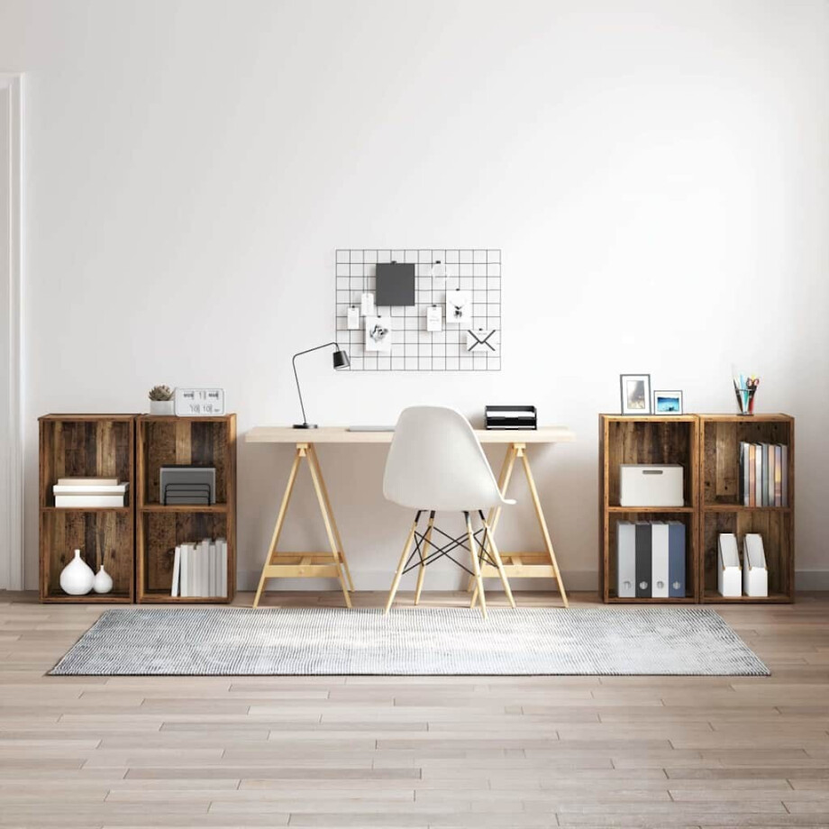 vidaXL Tv-meubelset 4 pcs Oud Hout 37 x 37 x 72 cm Bewerkt hout vidaXL Tv-meubelset 4 pcs Oud Hout 37 x 37 x 72 cm Bewerkt hout afbeelding 1