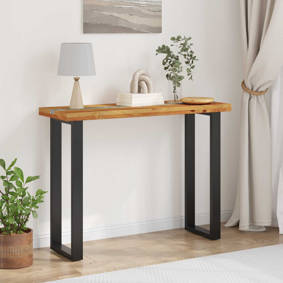 vidaXL Wandtafel Bruin 100 x 35 x 75 cm Massief Teakhout afbeelding 1