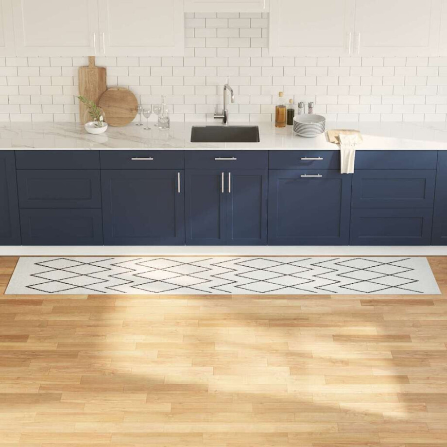 vidaXL Keuken Vloerkleed Wit 300 x 60 cm Fluweel vidaXL Keuken Vloerkleed Wit 300 x 60 cm Fluweel afbeelding 1