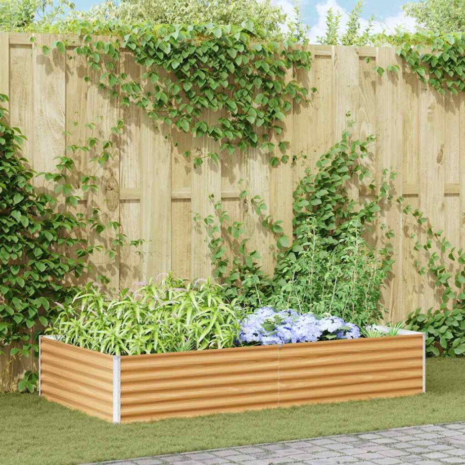 vidaXL Verhoogde plantenbak 195 x 100 x 36 cm Gegalvaniseerd staal afbeelding 1