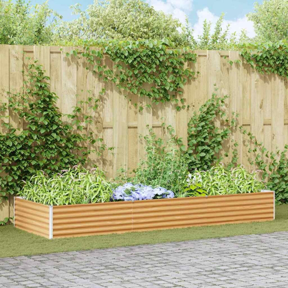 vidaXL Verhoogde plantenbak 290 x 100 x 36 cm Gegalvaniseerd staal afbeelding 1