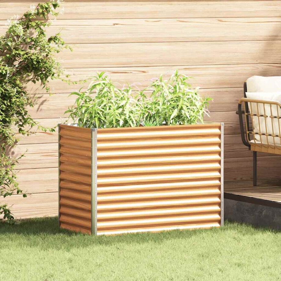 vidaXL Verhoogde plantenbak 98 x 50 x 68 cm Gegalvaniseerd staal afbeelding 1