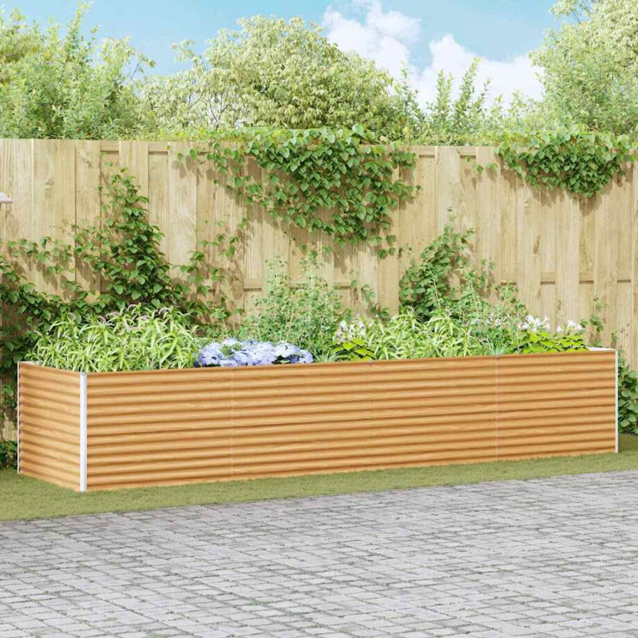 vidaXL Verhoogde plantenbak 390 x 100 x 68 cm Gegalvaniseerd staal afbeelding 1