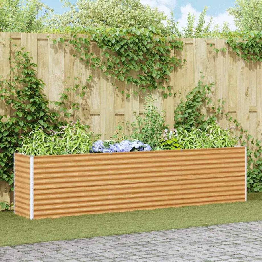 vidaXL Verhoogde plantenbak 290 x 50 x 68 cm Gegalvaniseerd staal afbeelding 1