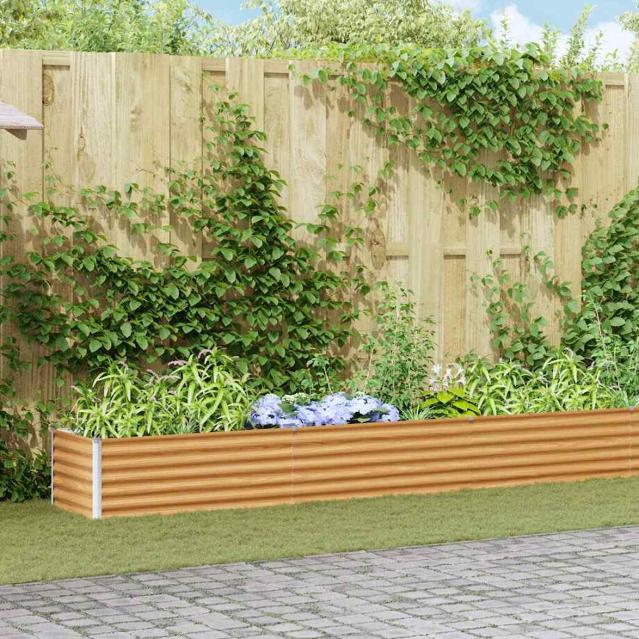 vidaXL Verhoogde plantenbak 582 x 50 x 36 cm Gegalvaniseerd staal afbeelding 1