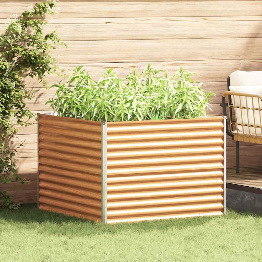 vidaXL Verhoogde plantenbak 98 x 100 x 68 cm Gegalvaniseerd staal afbeelding 1