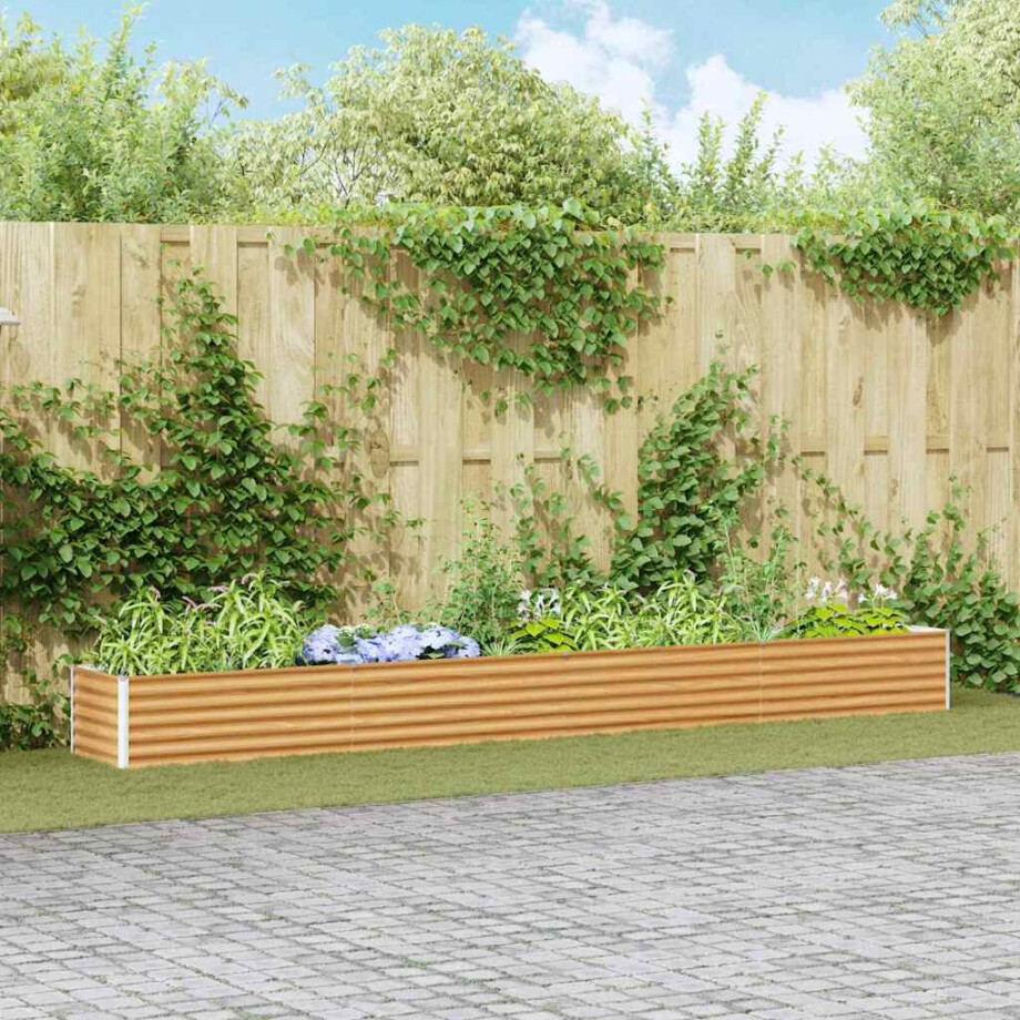 vidaXL Verhoogde plantenbak 390 x 50 x 36 cm Gegalvaniseerd staal afbeelding 1