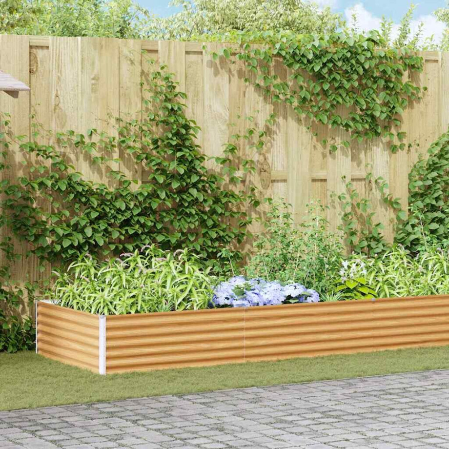 vidaXL Verhoogde plantenbak 970 x 100 x 36 cm Gegalvaniseerd staal afbeelding 1