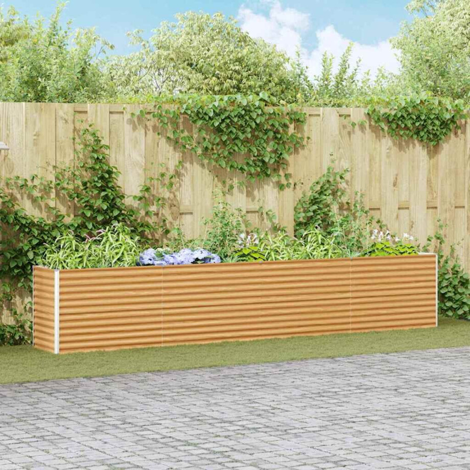 vidaXL Verhoogde plantenbak 390 x 50 x 68 cm Gegalvaniseerd staal afbeelding 1
