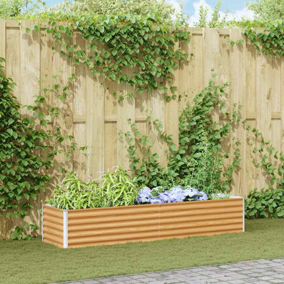 vidaXL Verhoogde plantenbak 195 x 50 x 36 cm Gegalvaniseerd staal vidaXL Verhoogde plantenbak 195 x 50 x 36 cm Gegalvaniseerd staal afbeelding 1