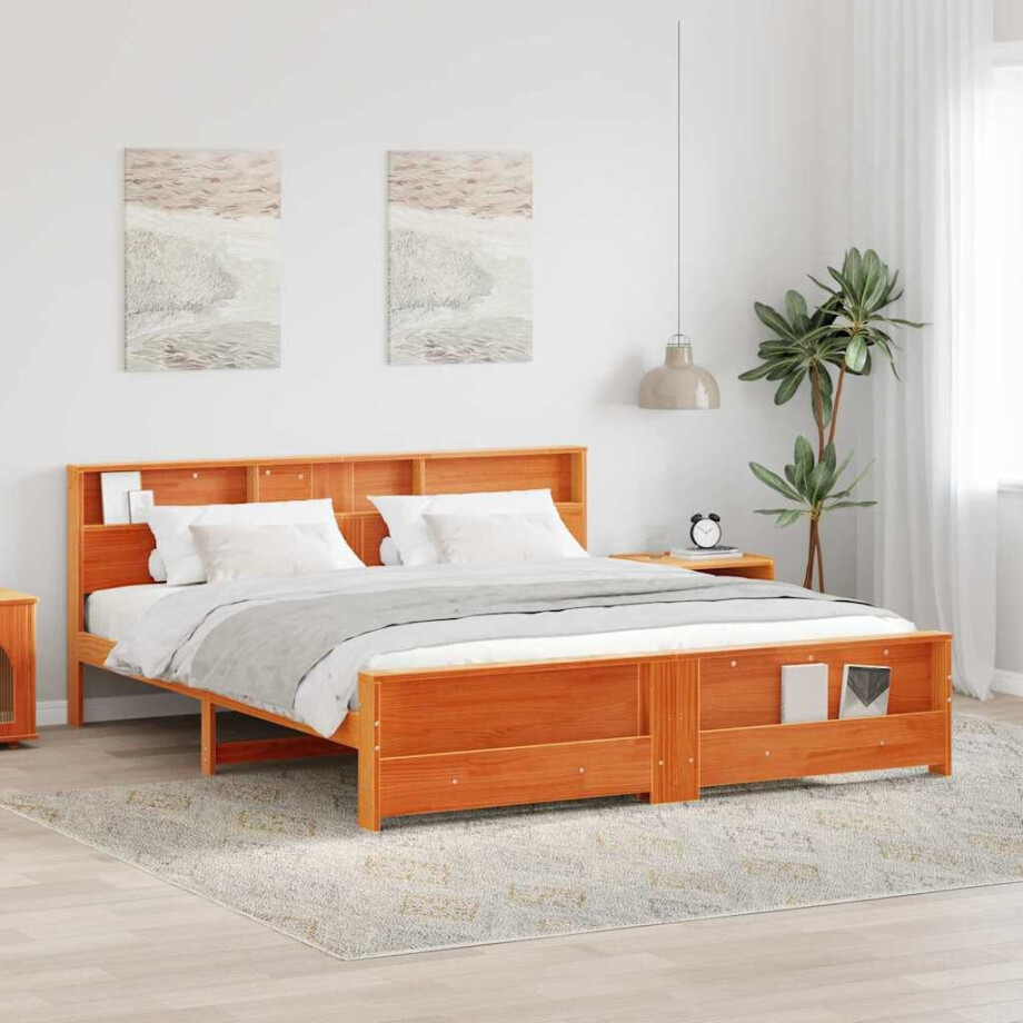 vidaXL Bedframe met hoofdeinde Wasbruin 180 x 200 cm Bewerkt hout vidaXL Bedframe met hoofdeinde Wasbruin 180 x 200 cm Bewerkt hout afbeelding 1