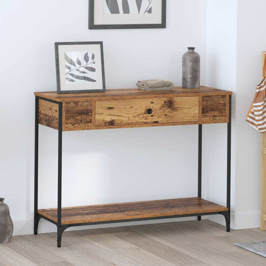 vidaXL Wandtafel Anders Oud hout 100 x 34.5 x 75 cm Bewerkt hout vidaXL Wandtafel Anders Oud hout 100 x 34.5 x 75 cm Bewerkt hout afbeelding 1