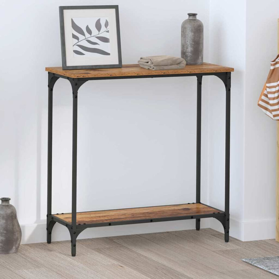 vidaXL Wandtafel met plank Oud hout 75 x 30.5 x 75 cm Bewerkt hout vidaXL Wandtafel met plank Oud hout 75 x 30.5 x 75 cm Bewerkt hout afbeelding 1