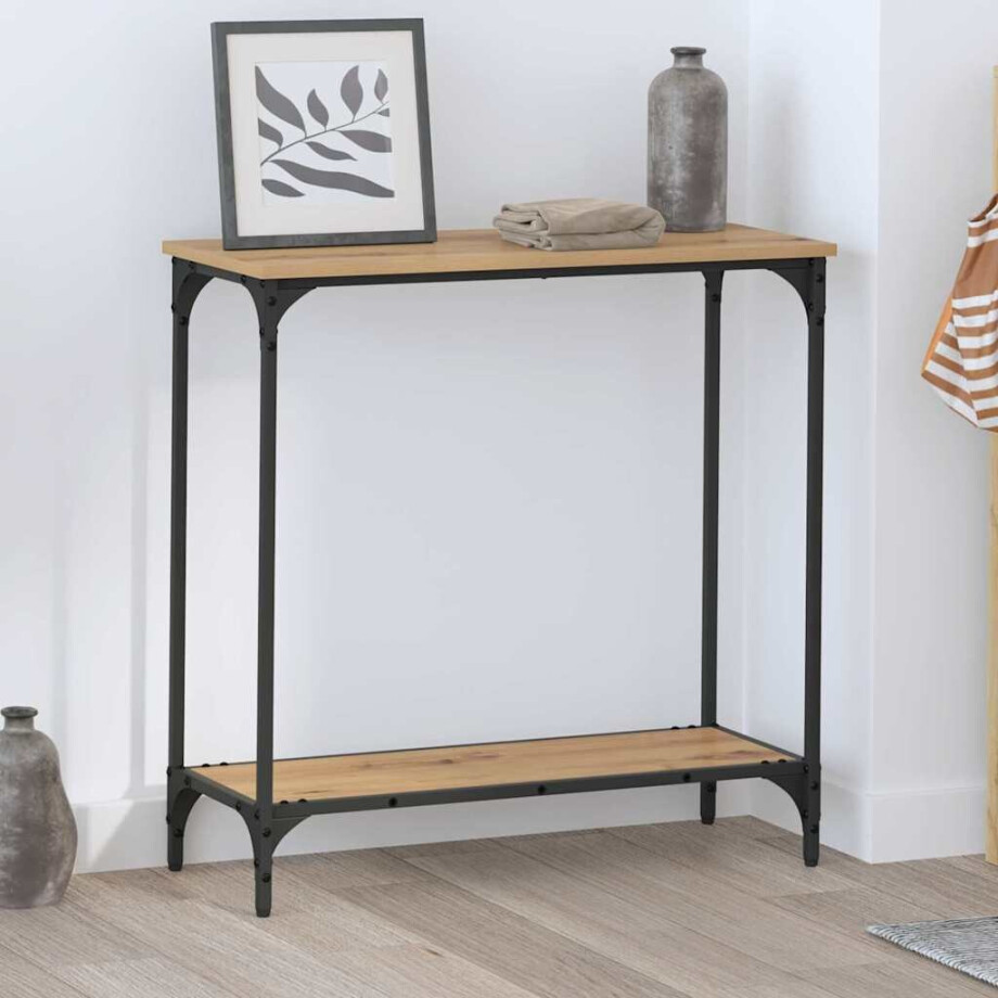 vidaXL Wandtafel met plank artisanaal eikenkleurig 75 x 30.5 x 75 cm vidaXL Wandtafel met plank artisanaal eikenkleurig 75 x 30.5 x 75 cm afbeelding 1
