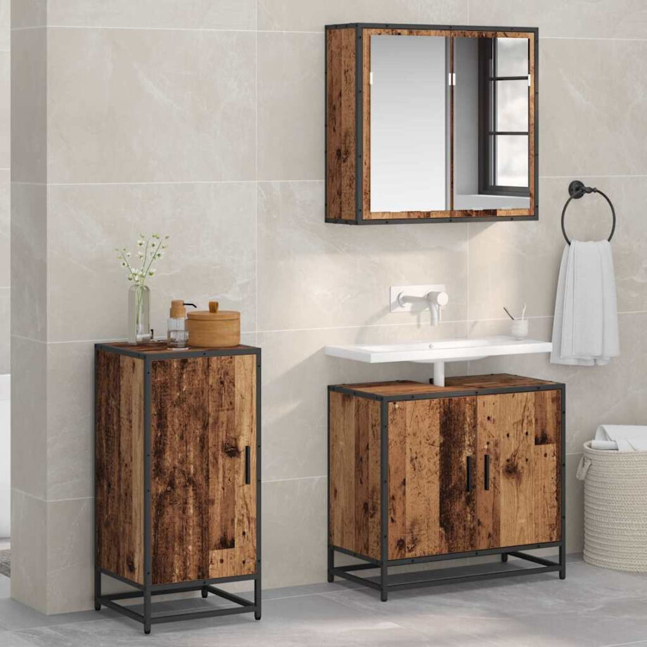 vidaXL Dressoir Oudhout 35,5 x 35 x 76 cm vidaXL Dressoir Oudhout 35,5 x 35 x 76 cm afbeelding 1