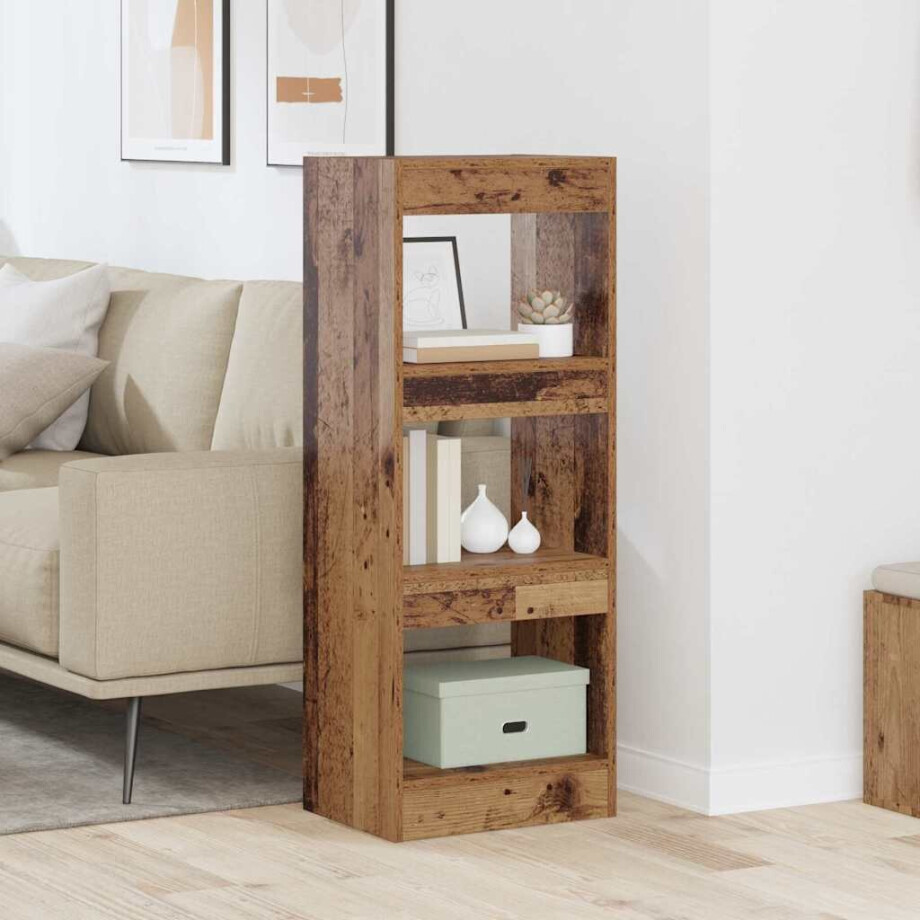 vidaXL Boekenkast Oud hout 40 x 30 x 103 cm Bewerkt hout afbeelding 1