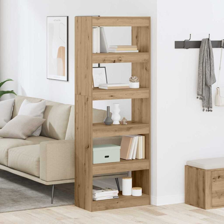 vidaXL Boekenkast artisanaal eikenkleurig 60 x 30 x 166 cm afbeelding 1