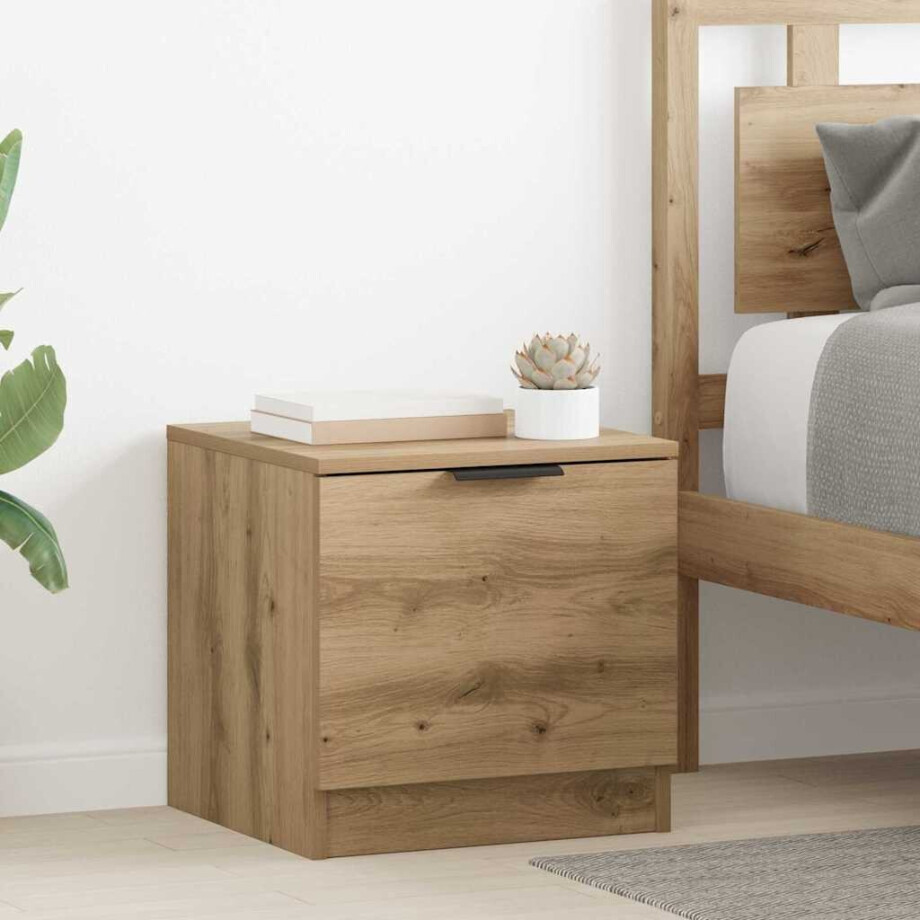 vidaXL Bedkast 2 pcs artisanaal eikenkleurig 40 x 39 x 40 cm afbeelding 1