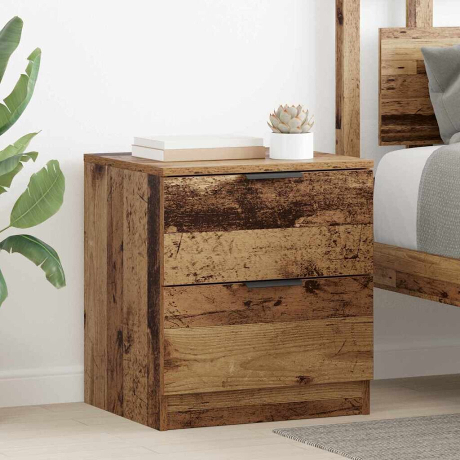 vidaXL Nachtkastje 2 pcs Oud hout 45 x 39 x 50 cm Bewerkt hout vidaXL Nachtkastje 2 pcs Oud hout 45 x 39 x 50 cm Bewerkt hout afbeelding 1