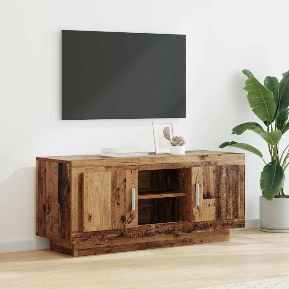 vidaXL TV-kast Oud Hout 102 x 35 x 45 cm Bewerkt hout vidaXL TV-kast Oud Hout 102 x 35 x 45 cm Bewerkt hout afbeelding 1