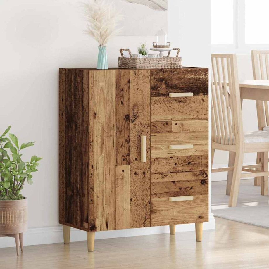 vidaXL Dressoir met lade Oud hout 34 x 69.5 x 90 cm Bewerkt hout vidaXL Dressoir met lade Oud hout 34 x 69.5 x 90 cm Bewerkt hout afbeelding 1