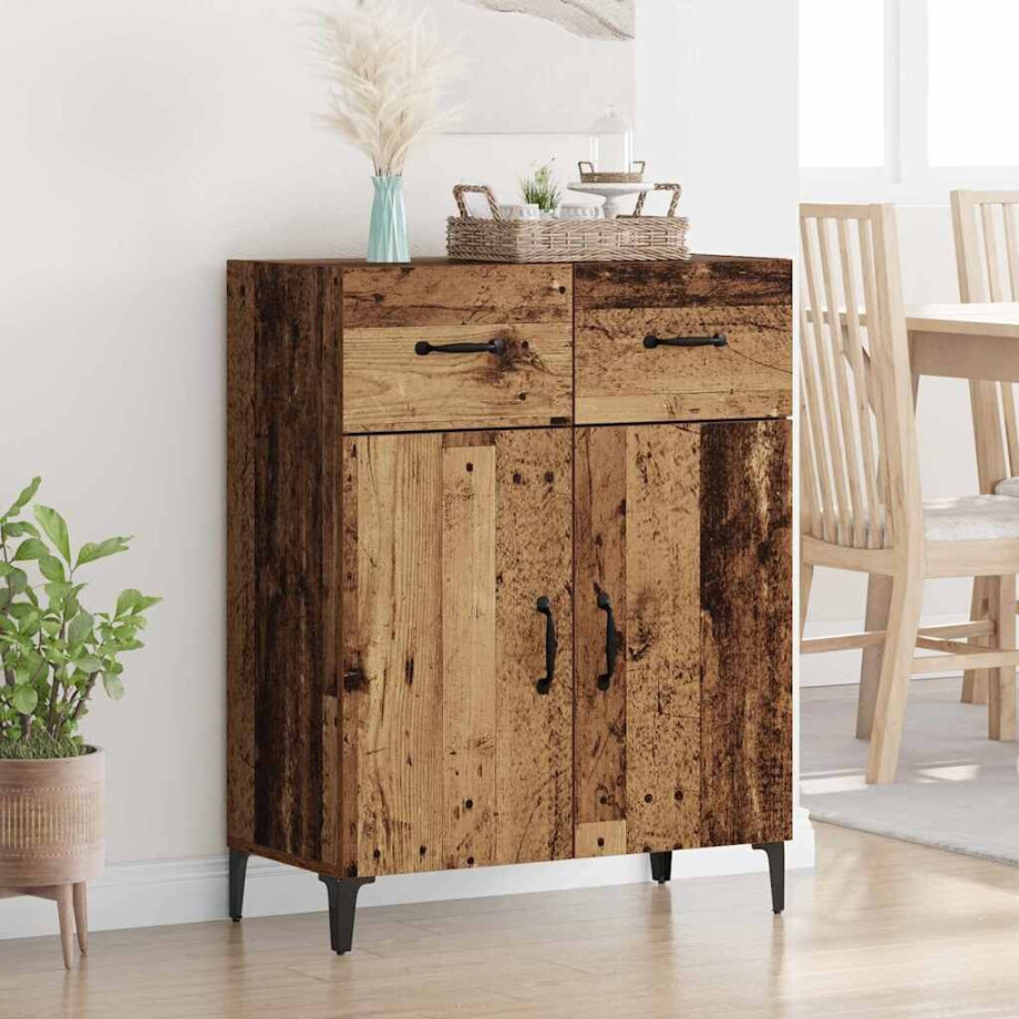 vidaXL Dressoir met lade Oudhout 69,5 x 34 x 90 cm Bewerkt hout vidaXL Dressoir met lade Oudhout 69,5 x 34 x 90 cm Bewerkt hout afbeelding 1