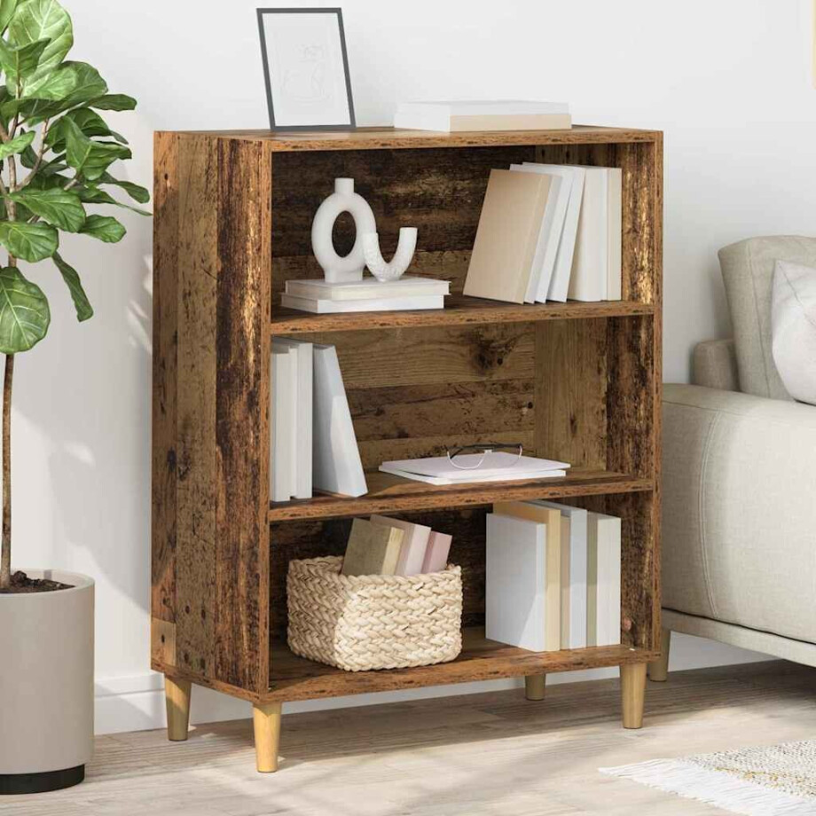 vidaXL Dressoir Oudhout 69,5 x 32,5 x 90 cm Bewerkt hout afbeelding 1