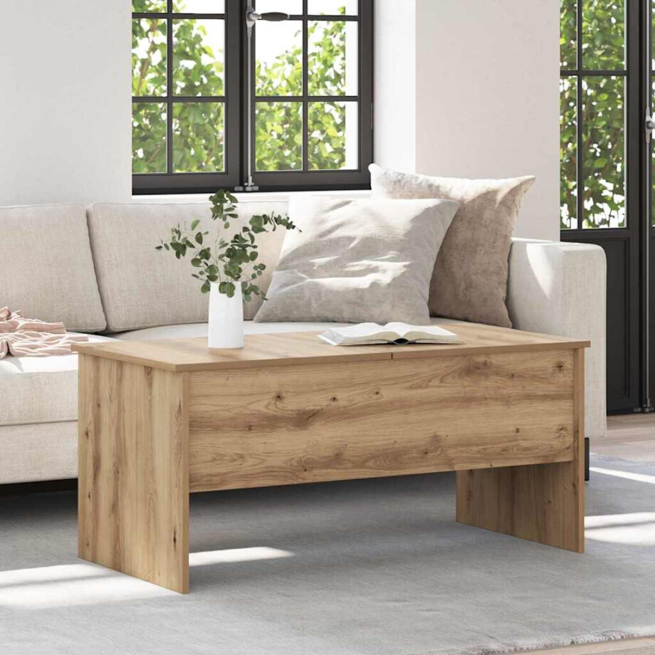 vidaXL Salontafel Artisan Eiken 102 x 50,5 x 46,5 cm Bewerkt hout vidaXL Salontafel Artisan Eiken 102 x 50,5 x 46,5 cm Bewerkt hout afbeelding 1