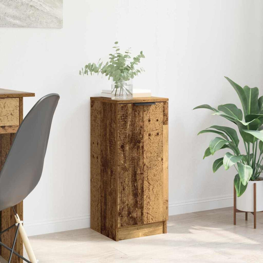vidaXL Dressoir Oudhout 30 x 30 x 70 cm Bewerkt hout afbeelding 1