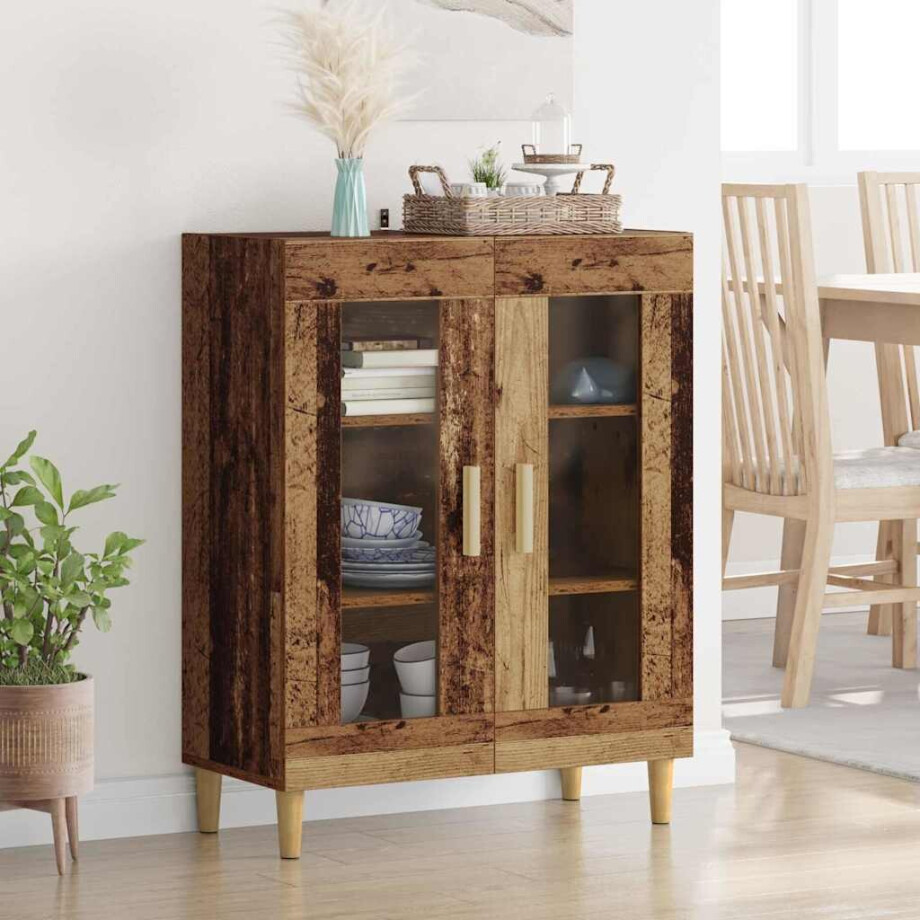 vidaXL Dressoir Oud Hout 69,5 x 34 x 90 cm Bewerkt hout afbeelding 1