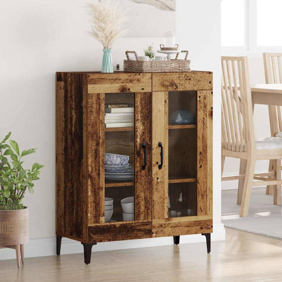 vidaXL Dressoir Oud Hout 69,5 x 34 x 90 cm Gemonteerd hout en ijzer afbeelding 1