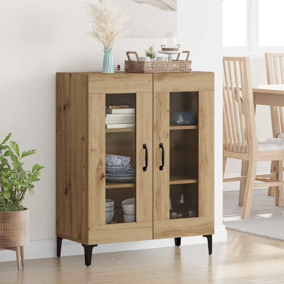 vidaXL Dressoir Artisan Eiken 69,5 x 34 x 90 cm afbeelding 1
