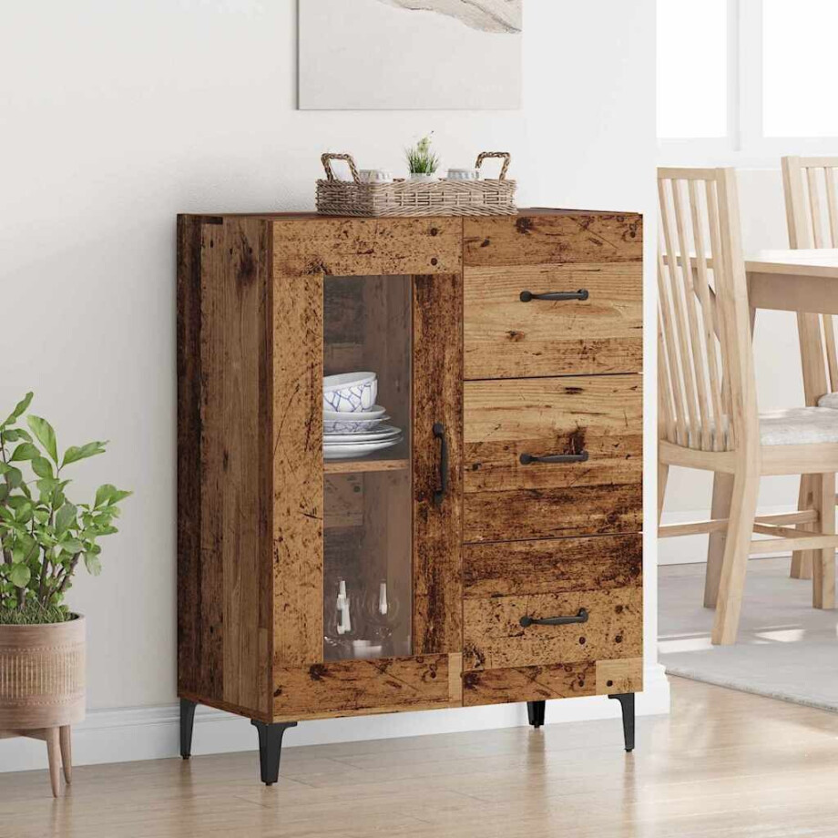 vidaXL Dressoir Oud Hout 69,5 x 34 x 90 cm Gemonteerd hout en ijzer vidaXL Dressoir Oud Hout 69,5 x 34 x 90 cm Gemonteerd hout en ijzer afbeelding 1