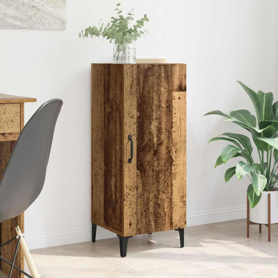 vidaXL Dressoir Wandgemonteerd Oudhout 34,5 x 34 x 90 cm Bewerkt hout vidaXL Dressoir Wandgemonteerd Oudhout 34,5 x 34 x 90 cm Bewerkt hout afbeelding 1