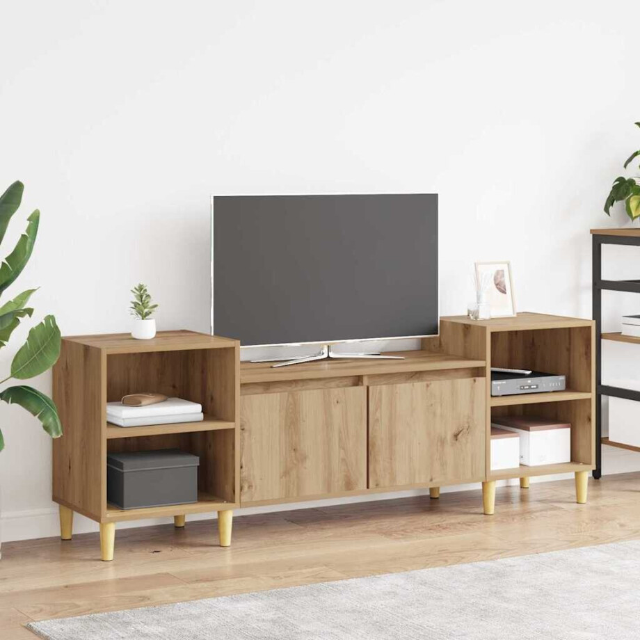 vidaXL TV-kast Artisan Eiken 160 x 35 x 55 cm Bewerkt hout vidaXL TV-kast Artisan Eiken 160 x 35 x 55 cm Bewerkt hout afbeelding 1