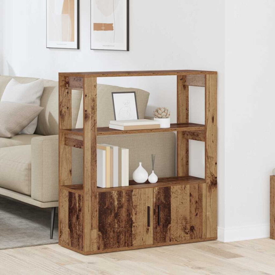 vidaXL Dressoir Oud hout 30 x 80 x 90 cm Bewerkt hout vidaXL Dressoir Oud hout 30 x 80 x 90 cm Bewerkt hout afbeelding 1