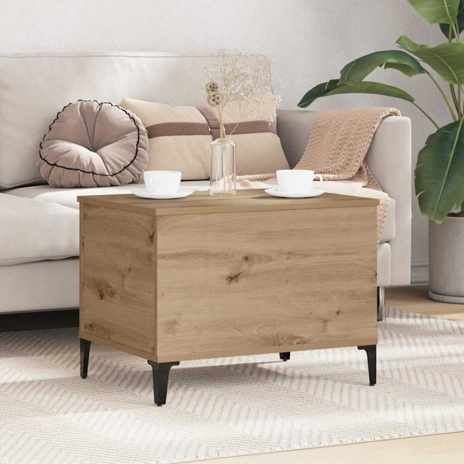 vidaXL Salontafel Artisan Eiken 60 x 44,5 x 45 cm Bewerkt hout vidaXL Salontafel Artisan Eiken 60 x 44,5 x 45 cm Bewerkt hout afbeelding 1