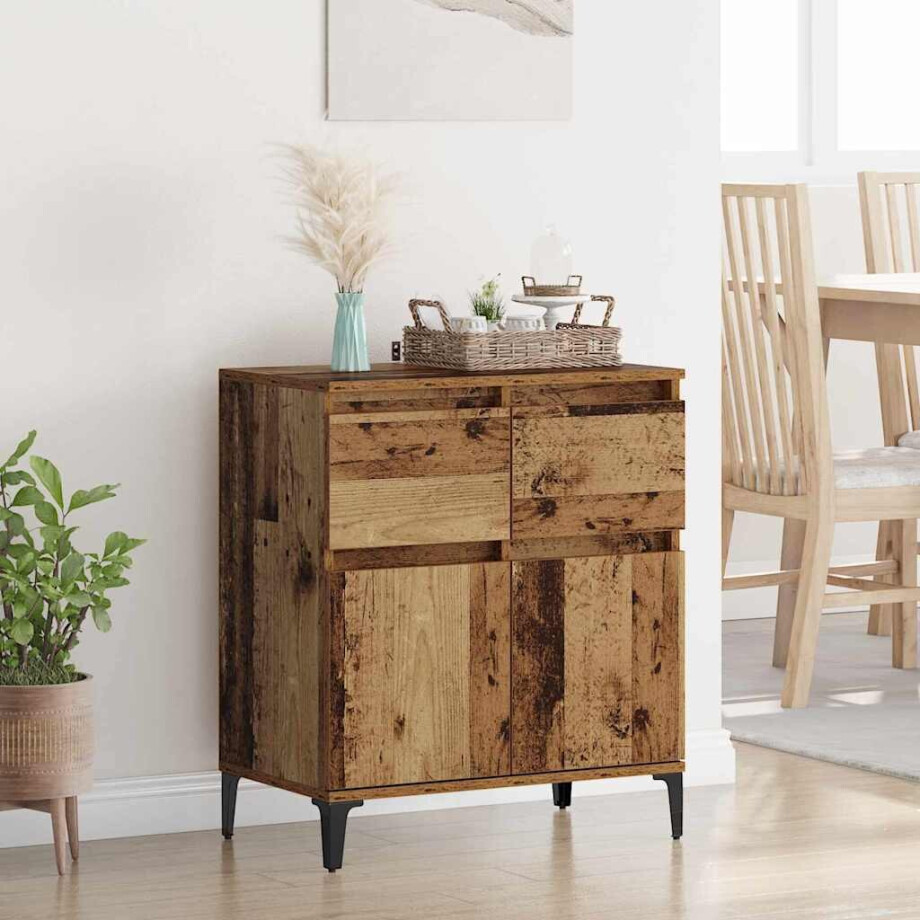 vidaXL Dressoir Oud Hout 60 x 35 x 70 cm Gemonteerd hout en ijzer vidaXL Dressoir Oud Hout 60 x 35 x 70 cm Gemonteerd hout en ijzer afbeelding 1