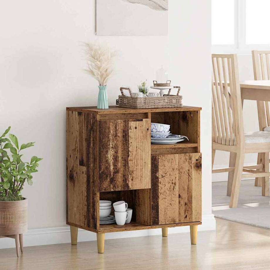 vidaXL Dressoir Oud hout 35 x 60 x 70 cm Bewerkt hout vidaXL Dressoir Oud hout 35 x 60 x 70 cm Bewerkt hout afbeelding 1