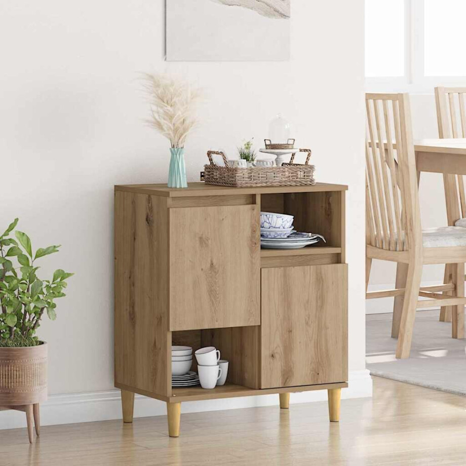 vidaXL Dressoir artisanaal eikenkleurig 35 x 60 x 70 cm Bewerkt hout vidaXL Dressoir artisanaal eikenkleurig 35 x 60 x 70 cm Bewerkt hout afbeelding 1