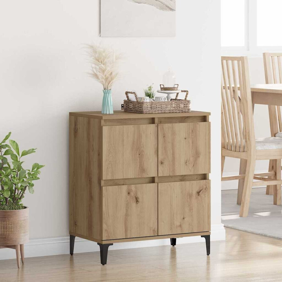 vidaXL Dressoir Artisan Eiken 60 x 35 x 70 cm Gemonteerd hout en ijzer vidaXL Dressoir Artisan Eiken 60 x 35 x 70 cm Gemonteerd hout en ijzer afbeelding 1