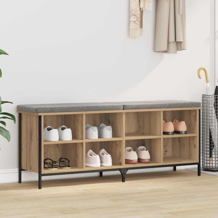 vidaXL Schoenenkast met plank Artisan Eiken 131 x 35 x 50 cm vidaXL Schoenenkast met plank Artisan Eiken 131 x 35 x 50 cm afbeelding 1