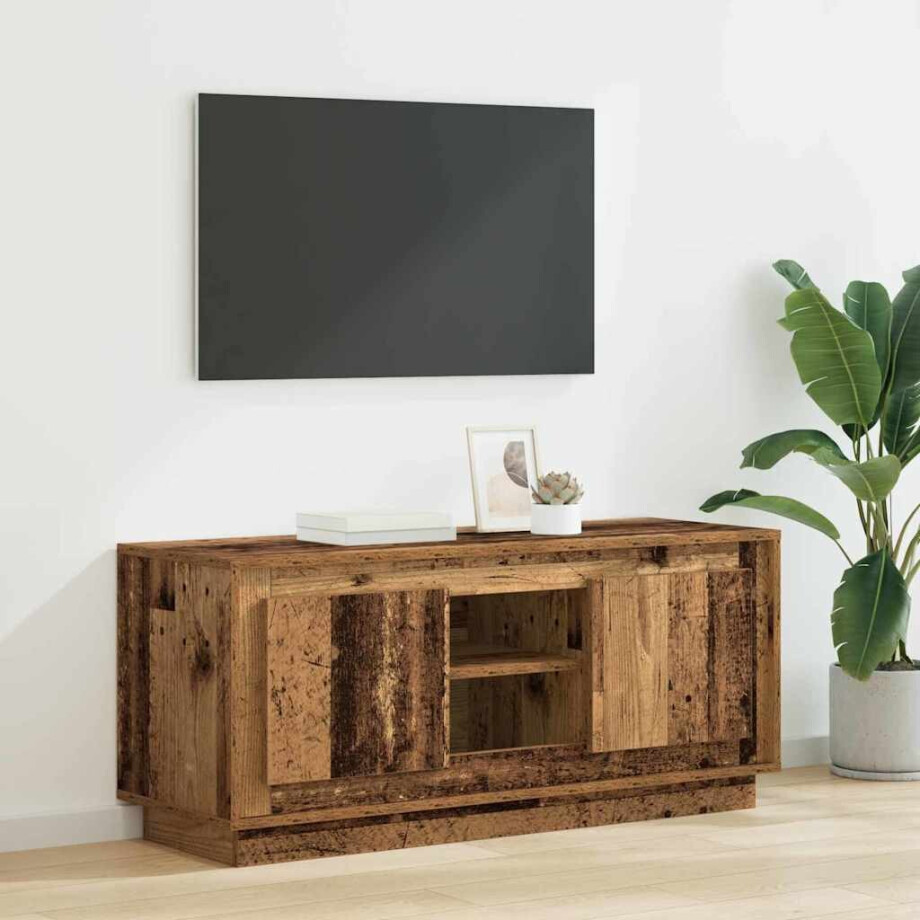 vidaXL TV-kast Oud Hout 102 x 35 x 45 cm Bewerkt hout vidaXL TV-kast Oud Hout 102 x 35 x 45 cm Bewerkt hout afbeelding 1