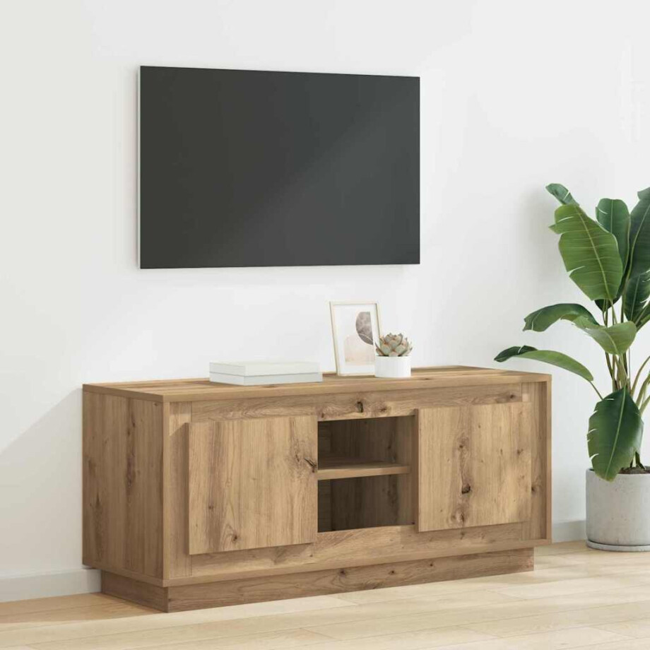 vidaXL TV-kast Artisan Eiken 102 x 35 x 45 cm Bewerkt hout vidaXL TV-kast Artisan Eiken 102 x 35 x 45 cm Bewerkt hout afbeelding 1