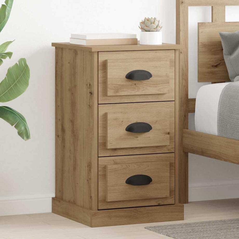 vidaXL Nachtkastje Artisan Eiken 39 x 39 x 67,5 cm Bewerkt hout afbeelding 1