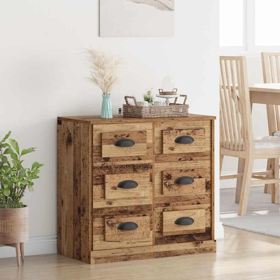 vidaXL Dressoir met lade Oud Hout 70 x 35,5 x 67,5 cm Bewerkt hout vidaXL Dressoir met lade Oud Hout 70 x 35,5 x 67,5 cm Bewerkt hout afbeelding 1