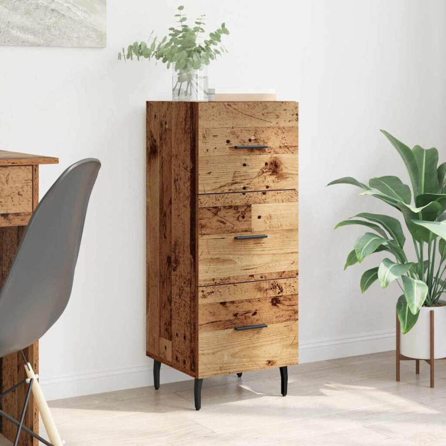 vidaXL Dressoir met lade Oud hout 34 x 34.5 x 90 cm Bewerkt hout vidaXL Dressoir met lade Oud hout 34 x 34.5 x 90 cm Bewerkt hout afbeelding 1